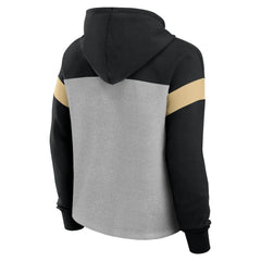 New Orleans Saints Women's Bold Play Call Pullover Hoodie Heather Gray/Black - Fanatics