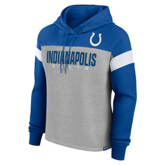Indianapolis Colts Women's Bold Play Call Pullover Hoodie Heather Gray/Royal - Fanatics