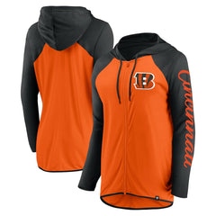 Cincinnati Bengals Women's Script Full-Zip Hoodie Orange/Black - Fanatics