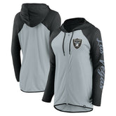 Las Vegas Raiders Women's Script Full-Zip Hoodie Silver/Black - Fanatics