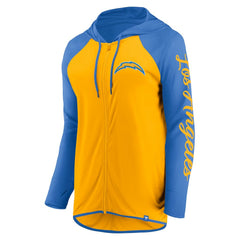 Los Angeles Chargers Women's Script Full-Zip Hoodie Gold/Powder Blue - Fanatics