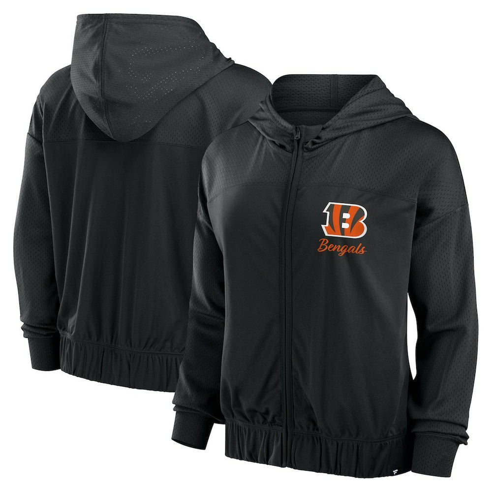 Cincinnati Bengals Women's Script Lock Full-Zip Hoodie Black - Fanatics