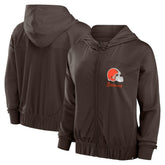 Cleveland Browns Women's Script Lock Full-Zip Hoodie Brown - Fanatics