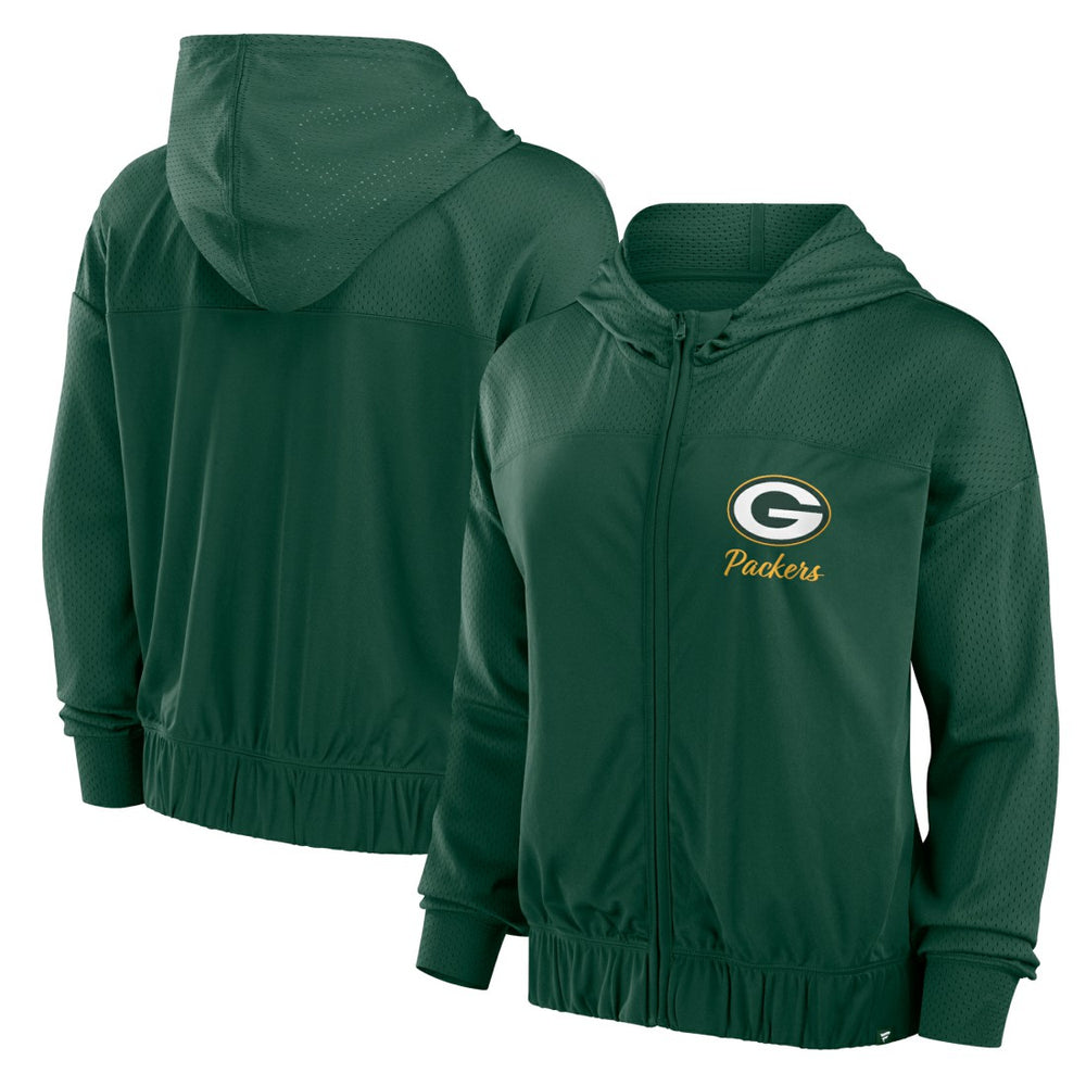 Green Bay Packers Women's Script Lock Full-Zip Hoodie Green - Fanatics