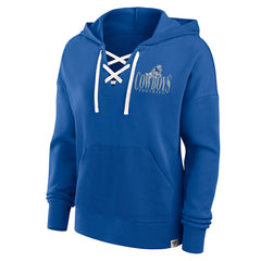 Dallas Cowboys Women's Blitz Left Lace-Up Pullover Hoodie Royal - Fanatics