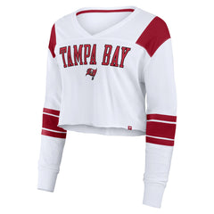 Tampa Bay Buccaneers Women's Stretch Cropped Fashion Long Sleeve T-Shirt White - Fanatics