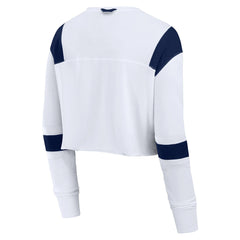 Seattle Seahawks Women's Stretch Cropped Fashion Long Sleeve T-Shirt White - Fanatics