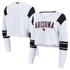 Arizona Cardinals Women's Stretch Cropped Fashion Long Sleeve T-Shirt White - Fanatics