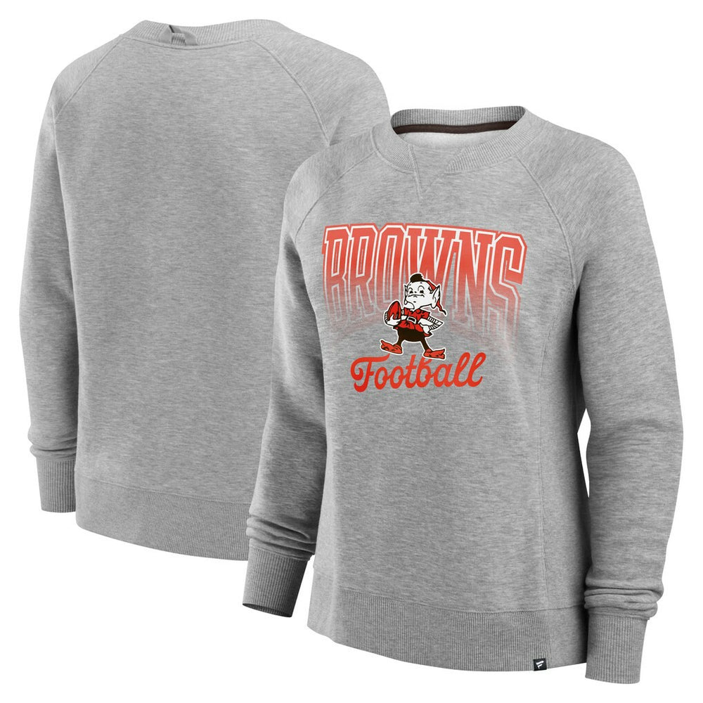 Cleveland Browns Women's Hit Hard Fleece Pullover Sweatshirt Heather Gray - Fanatics