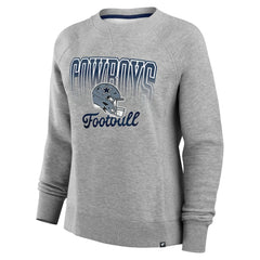 Dallas Cowboys Women's Hit Hard Fleece Pullover Sweatshirt Heather Gray - Fanatics