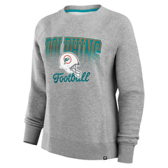 Miami Dolphins Women's Hit Hard Fleece Pullover Sweatshirt Heather Gray - Fanatics
