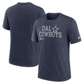 Dallas Cowboys Lockup Tri-Blend T-Shirt Heather Navy - Nike