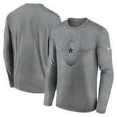Dallas Cowboys Icon Legend Performance Long Sleeve T-Shirt Heather Gray - Nike