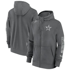 Dallas Cowboys Primetime Club Full-Zip Hoodie Charcoal - Nike