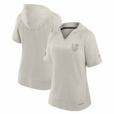 Vegas Golden Knights Fanatics Women's Authentic Pro Road Fashion V-Neck Hoodie T-Shirt Cream