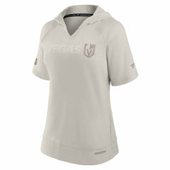 Vegas Golden Knights Fanatics Women's Authentic Pro Road Fashion V-Neck Hoodie T-Shirt Cream