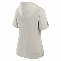 Vegas Golden Knights Fanatics Women's Authentic Pro Road Fashion V-Neck Hoodie T-Shirt Cream