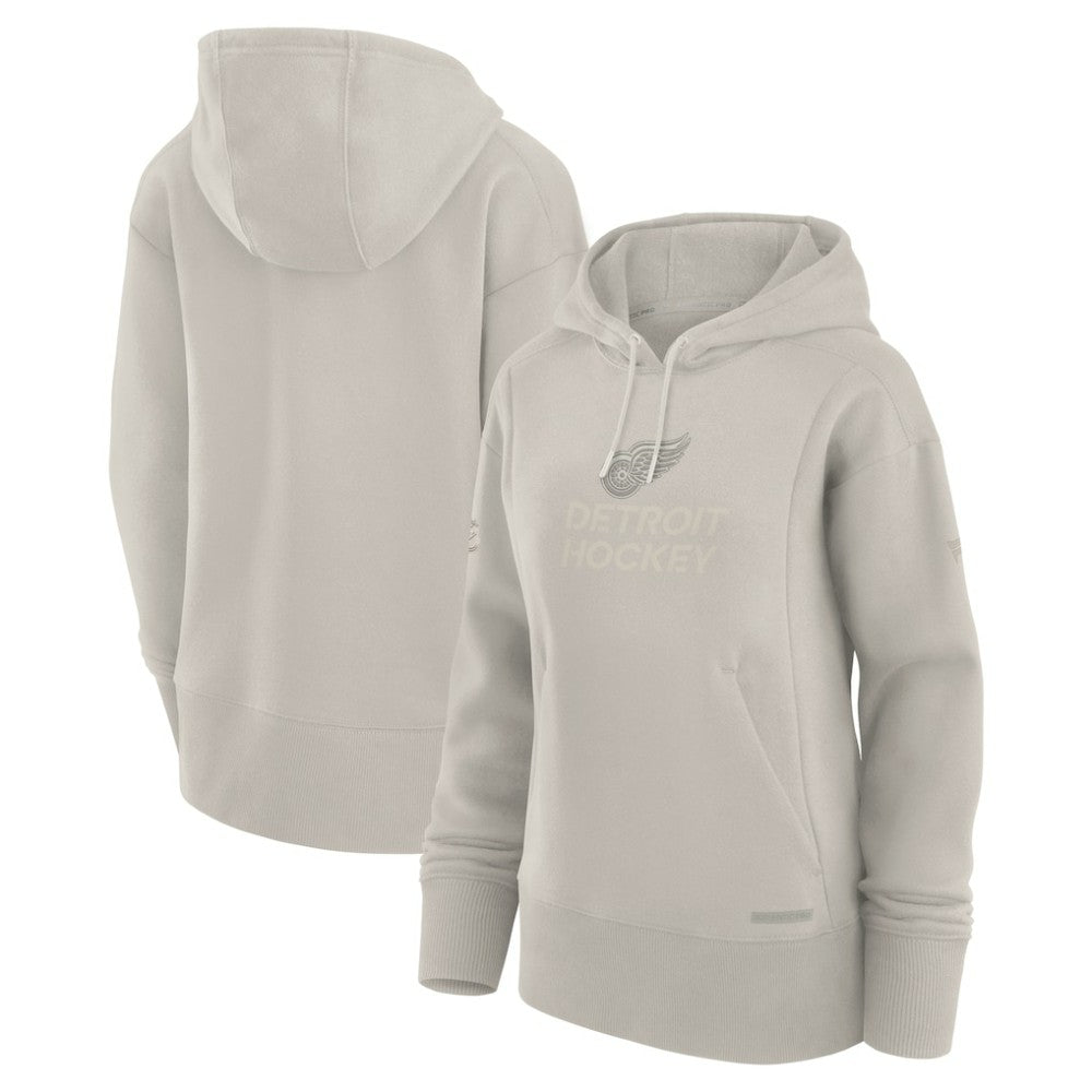 Detroit Red Wings - Fanatics Women's Authentic Pro Road Pullover Hoodie Cream