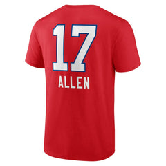 Josh Allen Buffalo Bills Team Wordmark Player Name & Number T-Shirt Red - NFL