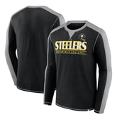 Pittsburgh Steelers Behind the Line Long Sleeve T-Shirt Black/Gray - Fanatics