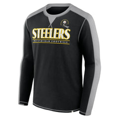 Pittsburgh Steelers Behind the Line Long Sleeve T-Shirt Black/Gray - Fanatics
