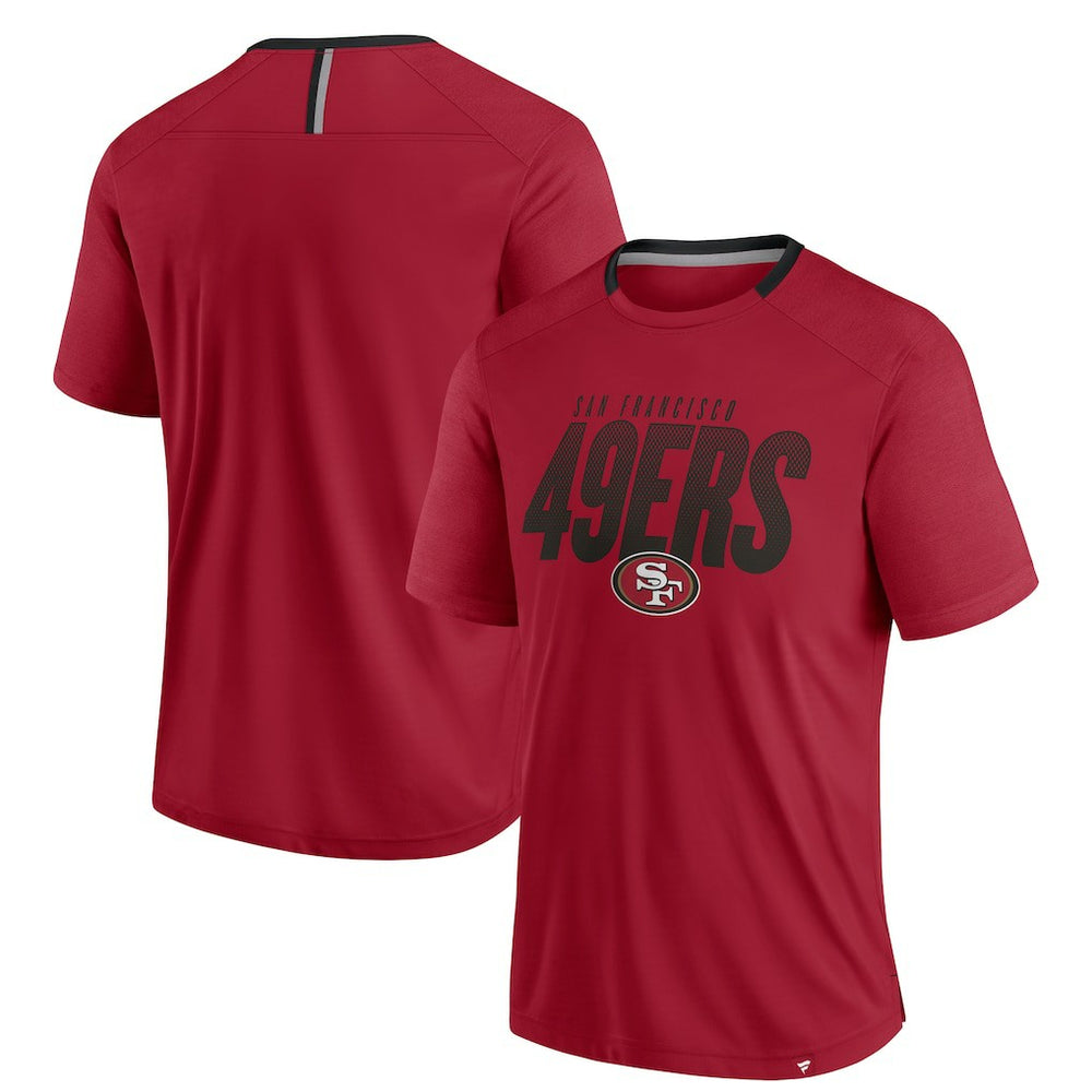 San Francisco 49ers Defender Fade Slant T-Shirt Scarlet - Fanatics