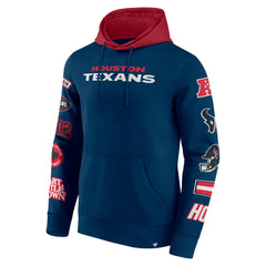 Houston Texans Patched Out Pullover Hoodie Navy/Cardinal - Fanatics