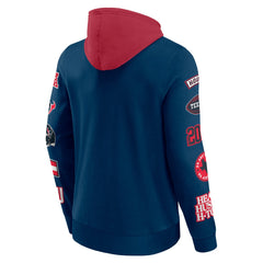 Houston Texans Patched Out Pullover Hoodie Navy/Cardinal - Fanatics