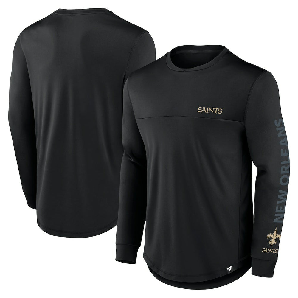 New Orleans Saints Blackout Long Sleeve T-Shirt Black - Fanatics