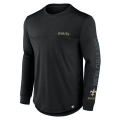 New Orleans Saints Blackout Long Sleeve T-Shirt Black - Fanatics