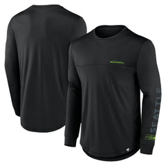 Seattle Seahawks Blackout Long Sleeve T-Shirt Black - Fanatics