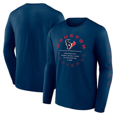 Houston Texans Stat Sheet Long Sleeve T-Shirt Navy - Fanatics