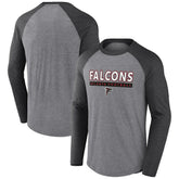 Atlanta Falcons Tri-Blend Raglan Long Sleeve T-Shirt Heather Gray/Charcoal - Fanatics