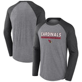 Arizona Cardinals Tri-Blend Raglan Long Sleeve T-Shirt Heather Gray/Charcoal - Fanatics