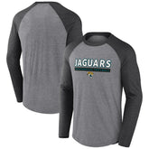 Jacksonville Jaguars Tri-Blend Raglan Long Sleeve T-Shirt Heather Gray/Charcoal - Fanatics