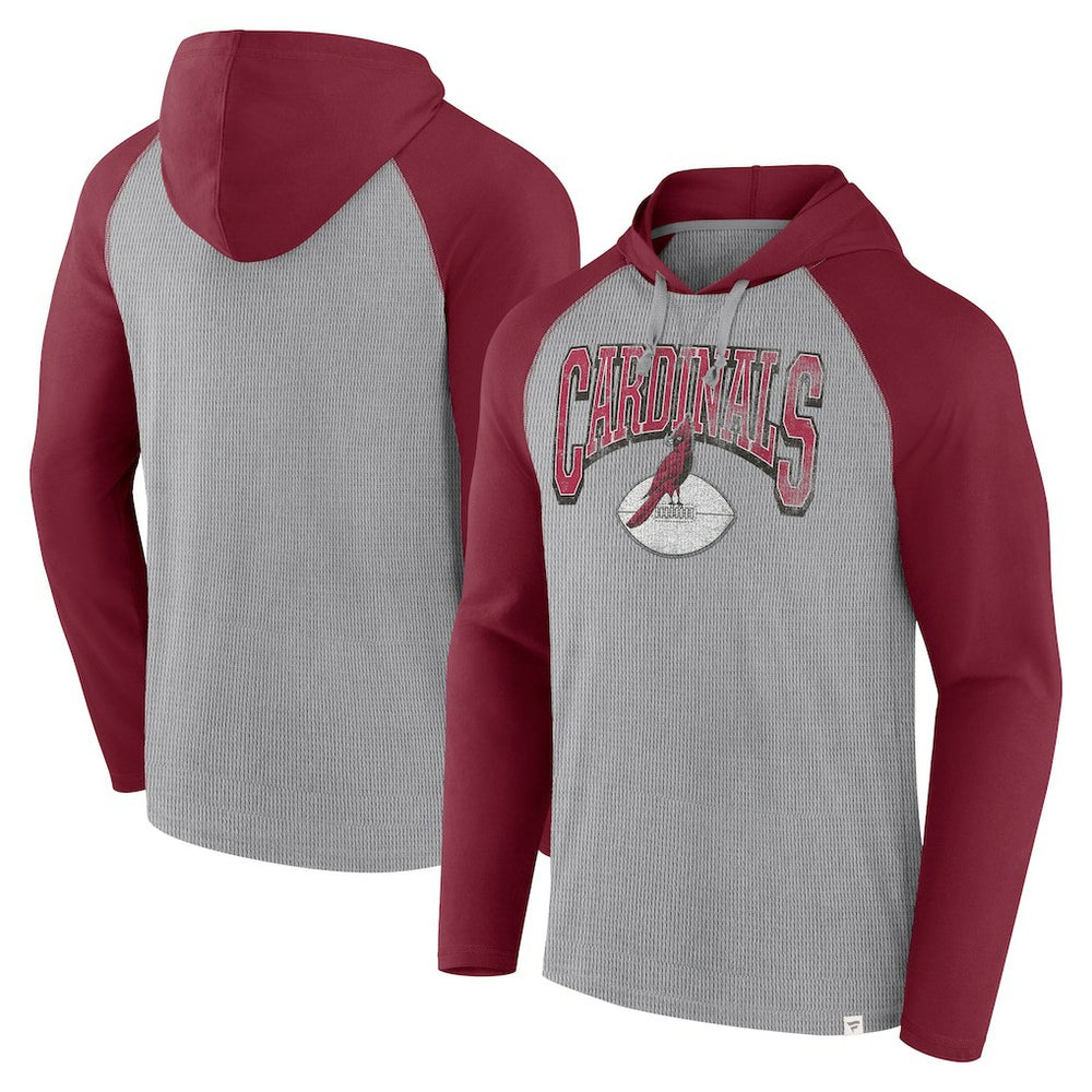 Arizona Cardinals Under Center Long Sleeve Hoodie T-Shirt Gray/Cardinal - Fanatics