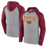 Washington Commanders Under Center Long Sleeve Hoodie T-Shirt Gray/Burgundy - Fanatics