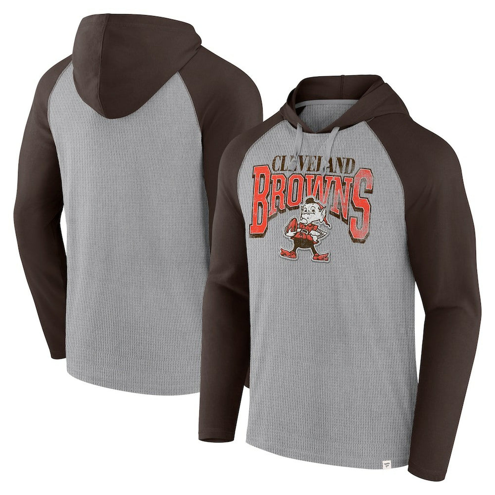 Cleveland Browns Under Center Long Sleeve Hoodie T-Shirt Gray/Brown - Fanatics