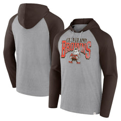 Cleveland Browns Under Center Long Sleeve Hoodie T-Shirt Gray/Brown - Fanatics