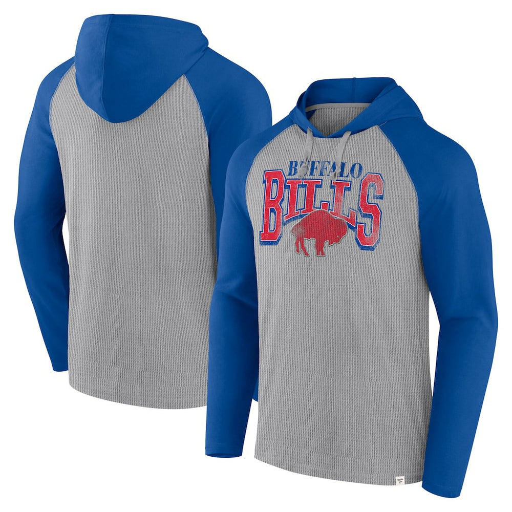 Buffalo Bills Under Center Long Sleeve Hoodie T-Shirt Gray/Royal - Fanatics
