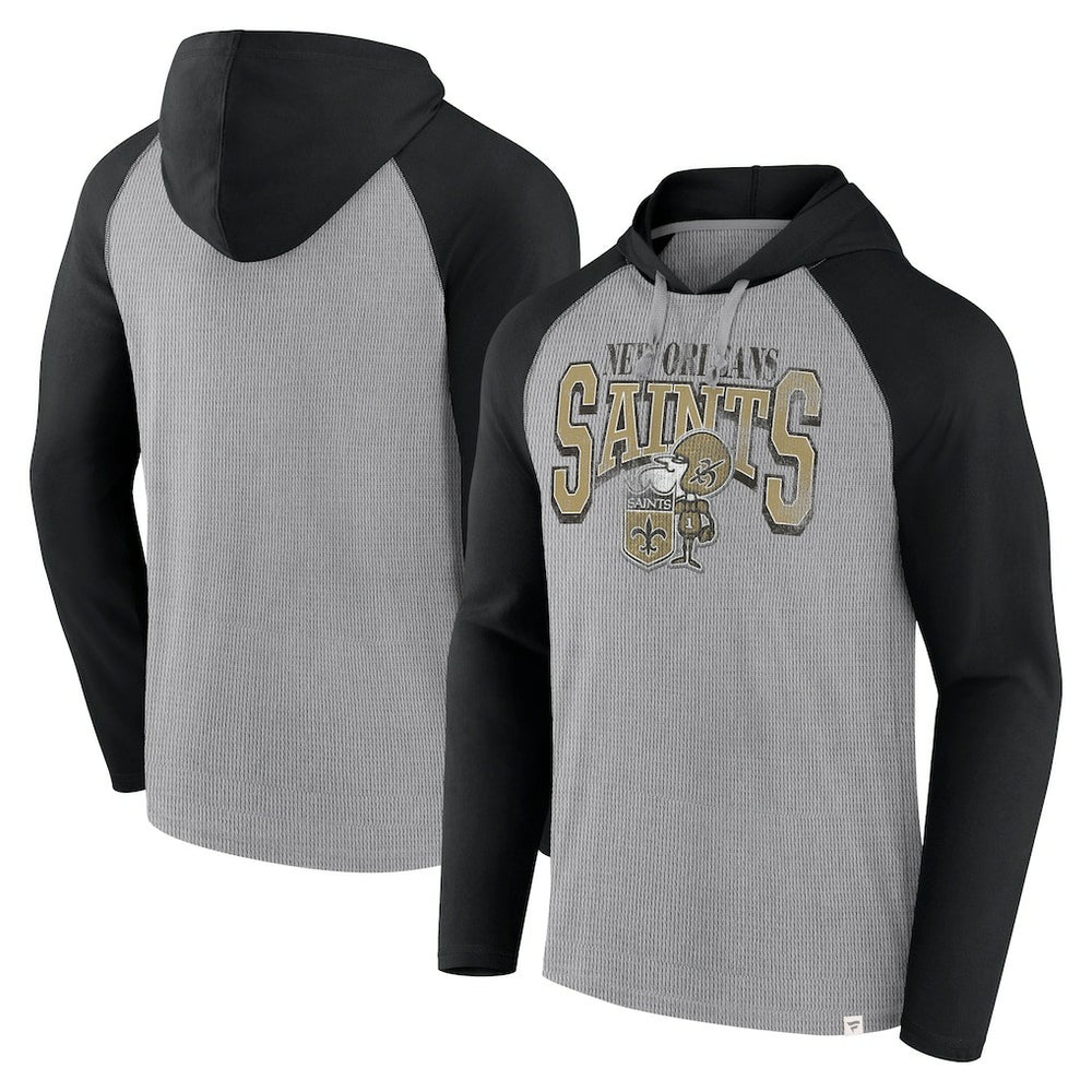 New Orleans Saints Under Center Long Sleeve Hoodie T-Shirt Gray/Black - Fanatics
