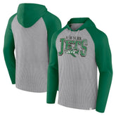 New York Jets Under Center Long Sleeve Hoodie T-Shirt Gray/Kelly Green - Fanatics