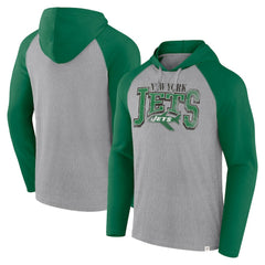New York Jets Under Center Long Sleeve Hoodie T-Shirt Gray/Kelly Green - Fanatics