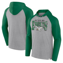 Philadelphia Eagles Under Center Long Sleeve Hoodie T-Shirt Gray/Kelly Green - Fanatics