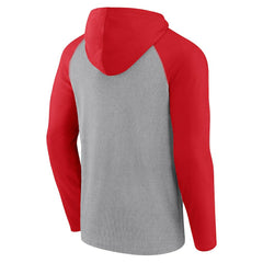 San Francisco 49ers Under Center Long Sleeve Hoodie T-Shirt Gray/Scarlet - Fanatics
