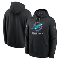 Miami Dolphins 2024 NFL Crucial Catch Club Pullover Hoodie Black - Nike