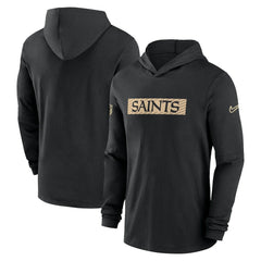 New Orleans Saints 2024/25 Sideline Performance Long Sleeve Hoodie T-Shirt Black - Nike