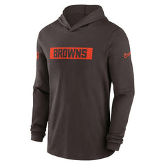 Cleveland Browns 2024/25 Sideline Performance Long Sleeve Hoodie T-Shirt Brown - Nike