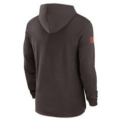 Cleveland Browns 2024/25 Sideline Performance Long Sleeve Hoodie T-Shirt Brown - Nike