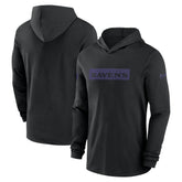 Baltimore Ravens 2024/25 Sideline Performance Long Sleeve Hoodie T-Shirt Black - Nike